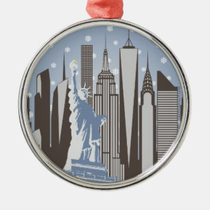 NYC Snowflakes Metal Ornament