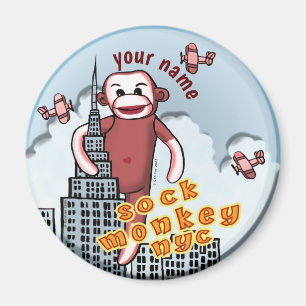NYC Sock Monkey  Magnet