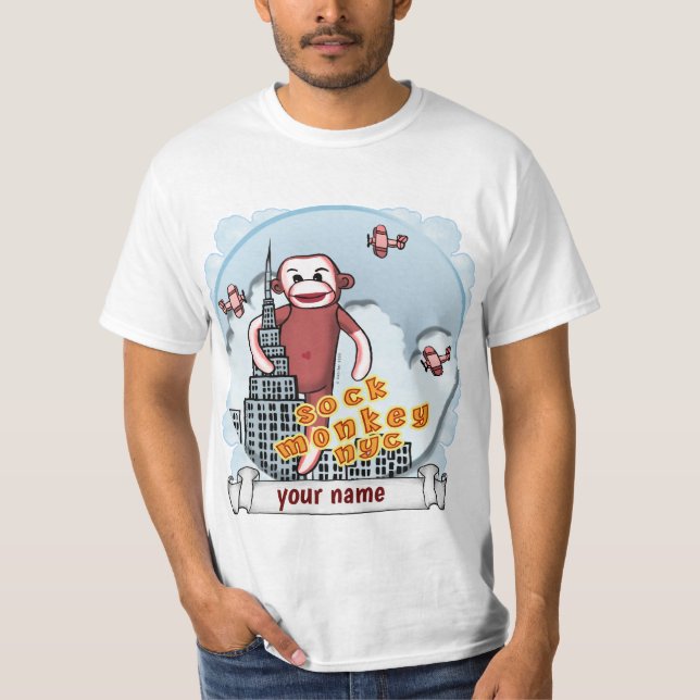 NYC Sock Monkey  T-Shirt (Front)