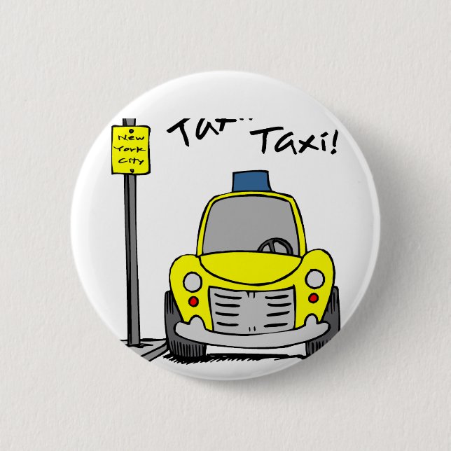 NYC Taxi 2 Inch Round Button (Front)