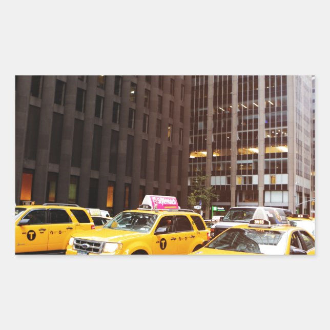 NYC taxi cabs in New York Sticker (Front)
