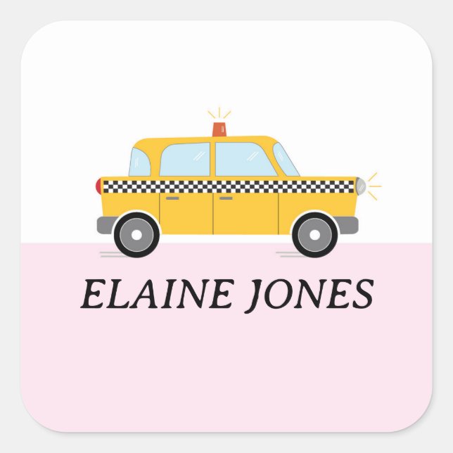 NYC TAXI SQUARE STICKER (Front)