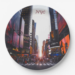 NYC Times Square New York City Paper Plate