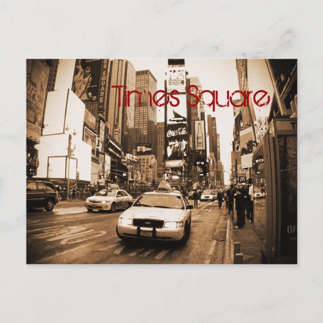 NYC Times Square Taxi Postcard (Front)