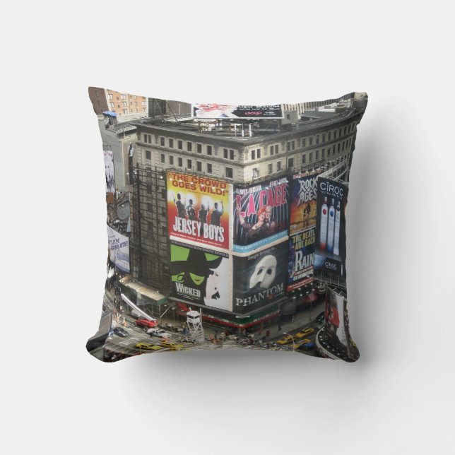 NYC Times Square Throw Pillow (Front)