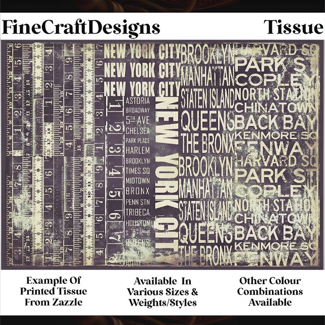 NYC Urban Typography Collage Panel FB2 Decoupage Tissue Paper (Creator Uploaded)