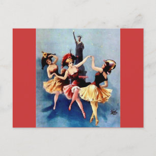 NYC Vintage Ballerinas Dance Postcard