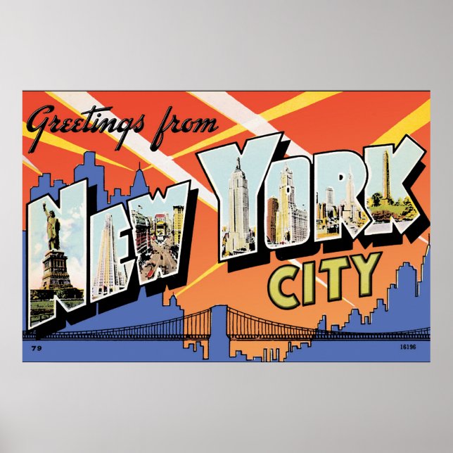 NYC Vintage Postcard Poster (Front)