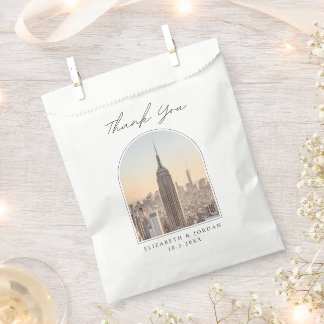 NYC Wedding Empire State Photo Thank You Favour Bag (Clipped)