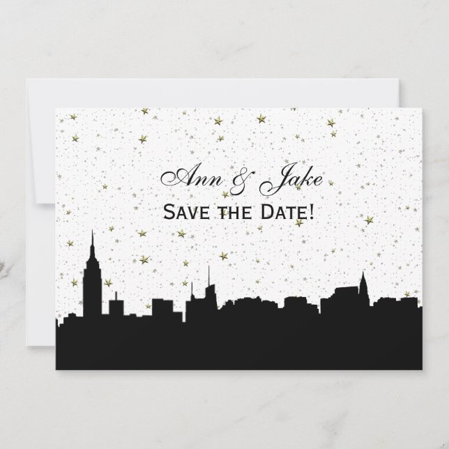 NYC Wide Silhouette DIY BG Colour Save the Date Wh (Front)
