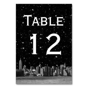 NYC Wide Skyline Etch Starry DIY BG Table Number
