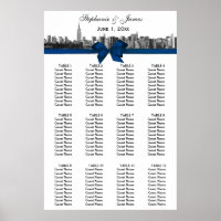 NYC Wide Skyline Etched BW Blue Bow Seating Chart