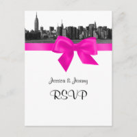 NYC Wide Skyline Etched BW Hot Pink RSVP 1