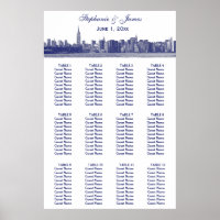 NYC Wide Skyline Etched BW Wedding