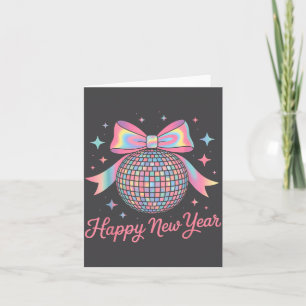 Nye Disco Ball Luxury Golden Happy New Year Card