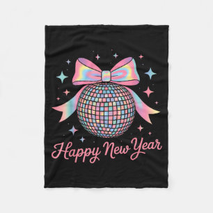 Nye Disco Ball Luxury Golden Happy New Year Fleece Blanket