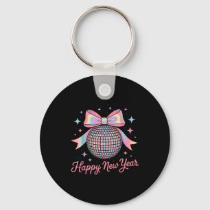 Nye Disco Ball Luxury Golden Happy New Year  Keychain