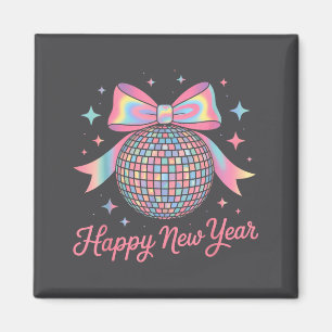 Nye Disco Ball Luxury Golden Happy New Year  Magnet