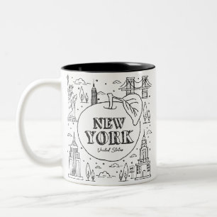 NYE New York Vacation Souvenirs NYC Gift Two-Tone Coffee Mug