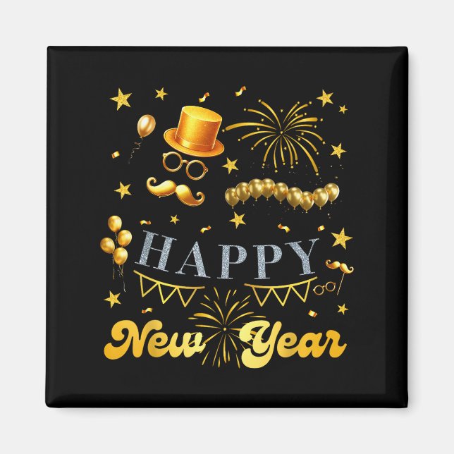 Nye Party Crew Balloon Fireworks Family Reunion Co Magnet (Front)