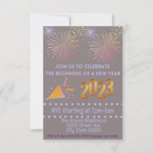 NYE Party Invitation, Customize-able New Years Invitation