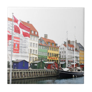 Nyhavn canal in Copenhagen, Danmark Tile