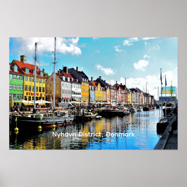 Nyhavn District, Denmark, Poster (Front)