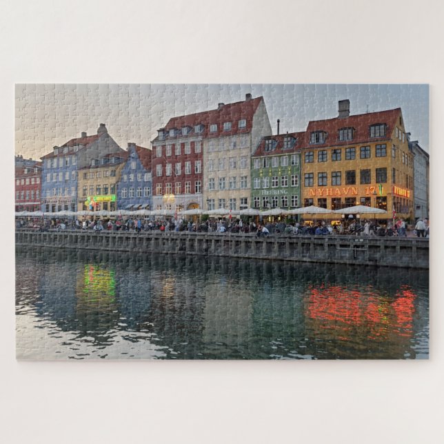 NYHAVN ENTERTAINMENT DISTRICT Copenhagen Denmark Jigsaw Puzzle (Horizontal)