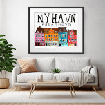 NYHAVN Kobenhavn Watercolor Art Travel Poster<br><div class="desc">Add your own text, change background colour too. Select the print size using the drop down menu above, and you can click the “edit design” button to customize the artwork to fit any size paper. Purchase a simple poster or a fully framed and matted version! Thank you for shopping my...</div>