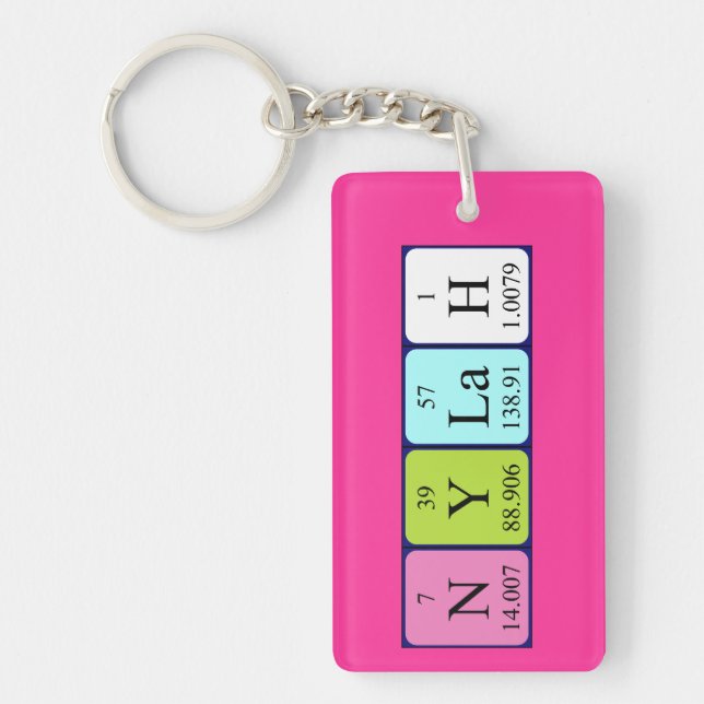 Nylah periodic table name keyring (Front)
