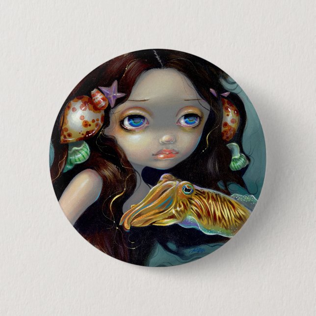 "Nymph with a Cuttlefish" Button (Front)