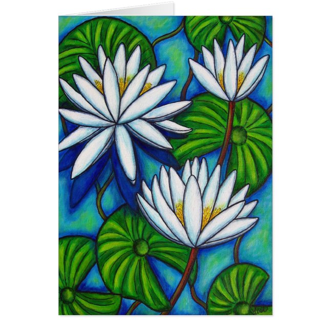 Nymphaea Blue Greeting/Note Card (Front)