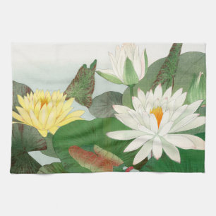 Nymphaea lotus, Japanese woodblock print, 1917 Kitchen Towel