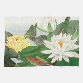 Nymphaea lotus, Japanese woodblock print, 1917 Kitchen Towel