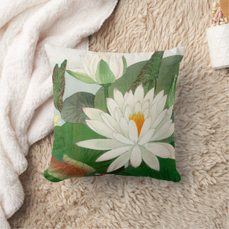 Nymphaea lotus  throw pillow