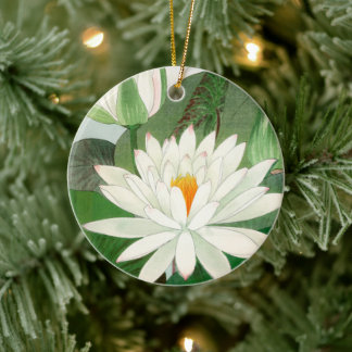 Nymphaea lotus, Tree Ceramic Ornament