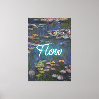 Nymphéas Remix – Néon « FLOW » Art mural et Cadeau