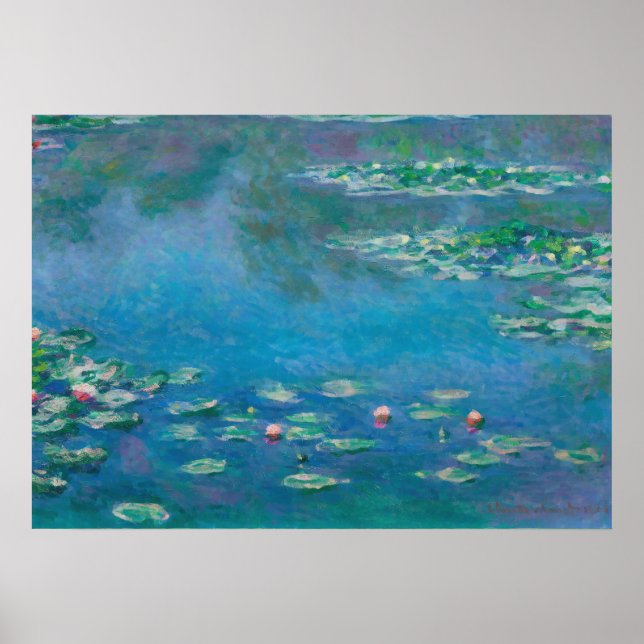 Nymphéas - Water Lilies by Claude Monet  Poster (Front)