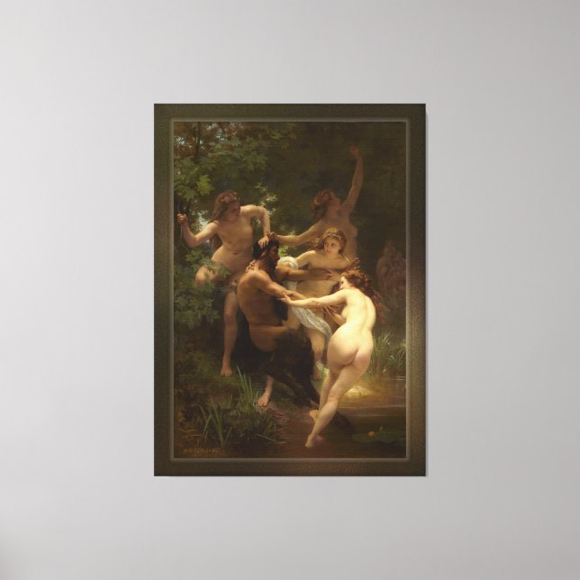 Nymphs and Satyr by William-Adolphe Bouguereau Canvas Print (Front)