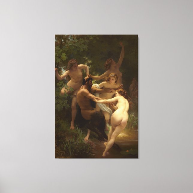 Nymphs and Satyr by William-Adolphe Bouguereau Canvas Print (Front)
