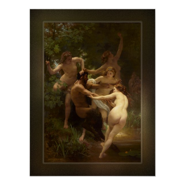 Nymphs and Satyr by William-Adolphe Bouguereau Poster (Front)