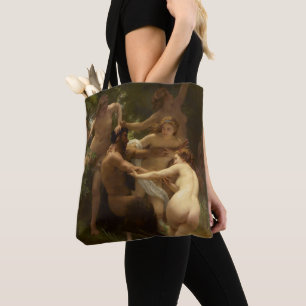 Nymphs and Satyr by William-Adolphe Bouguereau Tote Bag