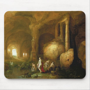 Nymphs Bathing by Classical Ruins Mouse Pad