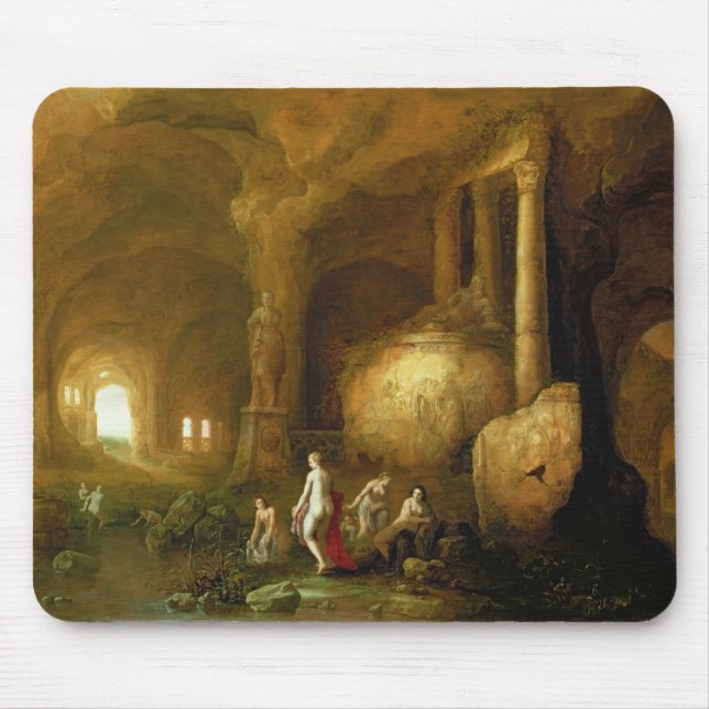 Nymphs Bathing by Classical Ruins Mouse Pad (Front)