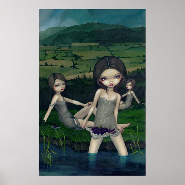 Nymphs Collecting Berries Art Print (Front)