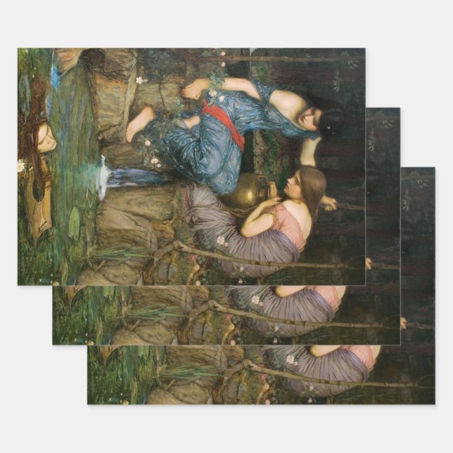 Nymphs Finding the Head of Orpheus Decoupage Wrapping Paper Sheet (Set)