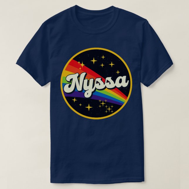 Nyssa Rainbow In Space Vintage Style T-Shirt (Design Front)