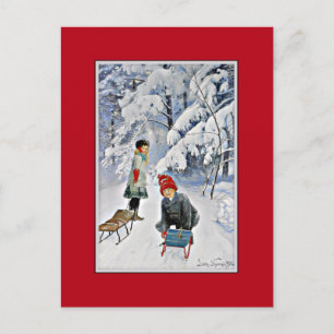 Nystrom - Children in the Snow, 1910 Postcard