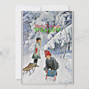 Nystrom - Children in the Snow, Merry Christmas! Card