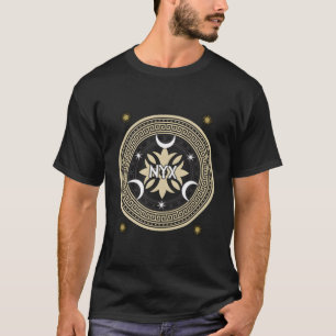 Nyx Goddess Of Night Stars Ancient Greek Meander T-Shirt